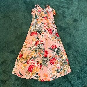 Pink print maxi sun dress